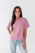 Kai Striped Top in Rose