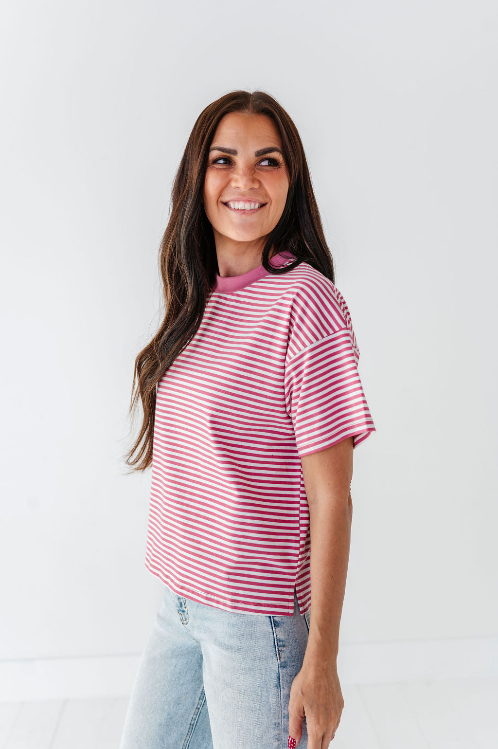 Kai Striped Top in Rose