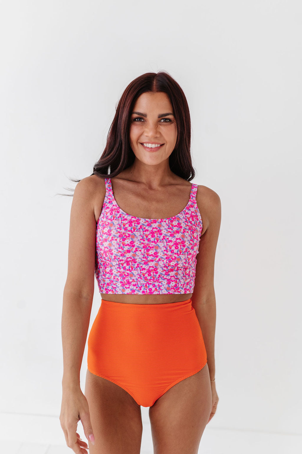 High Waisted Textured Bottom in Poppy - Size XS Left