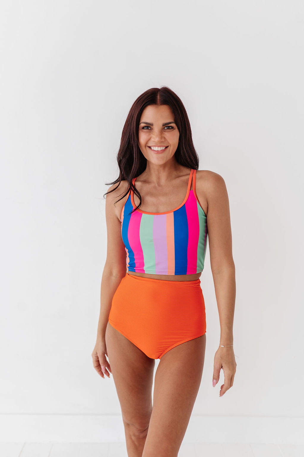 High Waisted Textured Bottom in Poppy - Size XS Left
