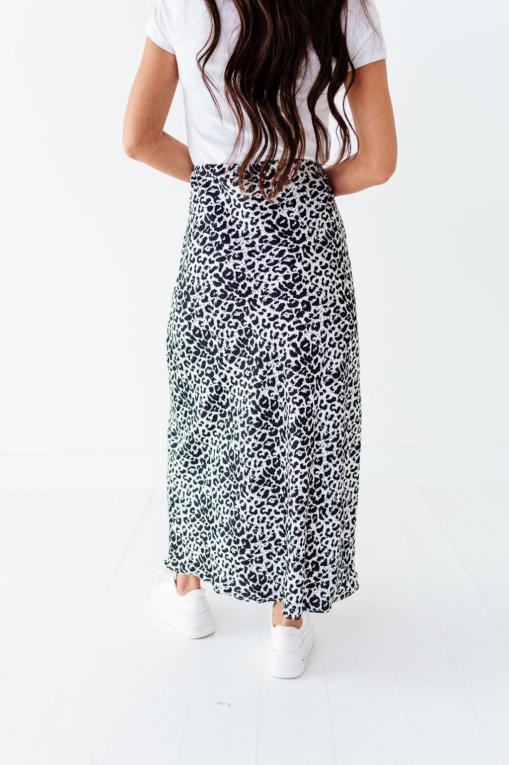 Estella Leopard Skirt in Ivory