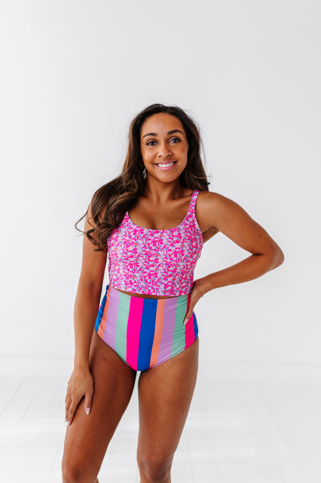 Bayside Top in Pink Blooms