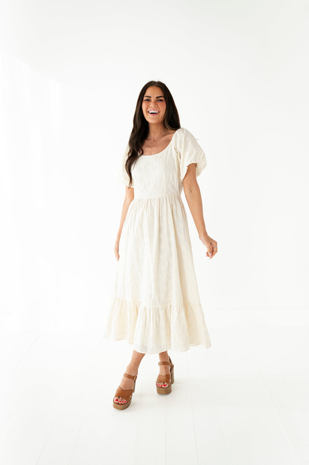 Lily Eyelet Dress - Size Medium Left