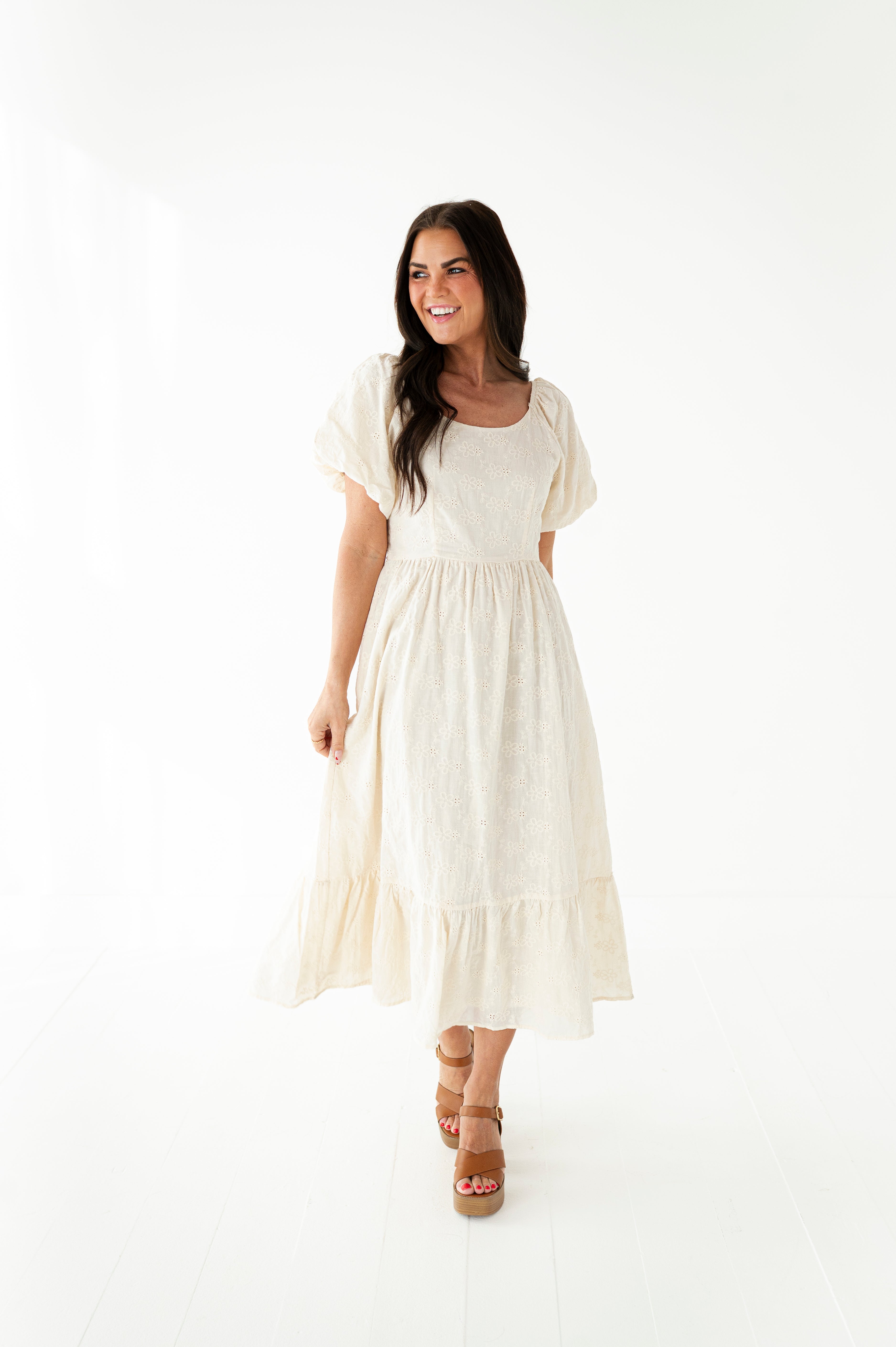 Lily Eyelet Dress - Size Medium Left