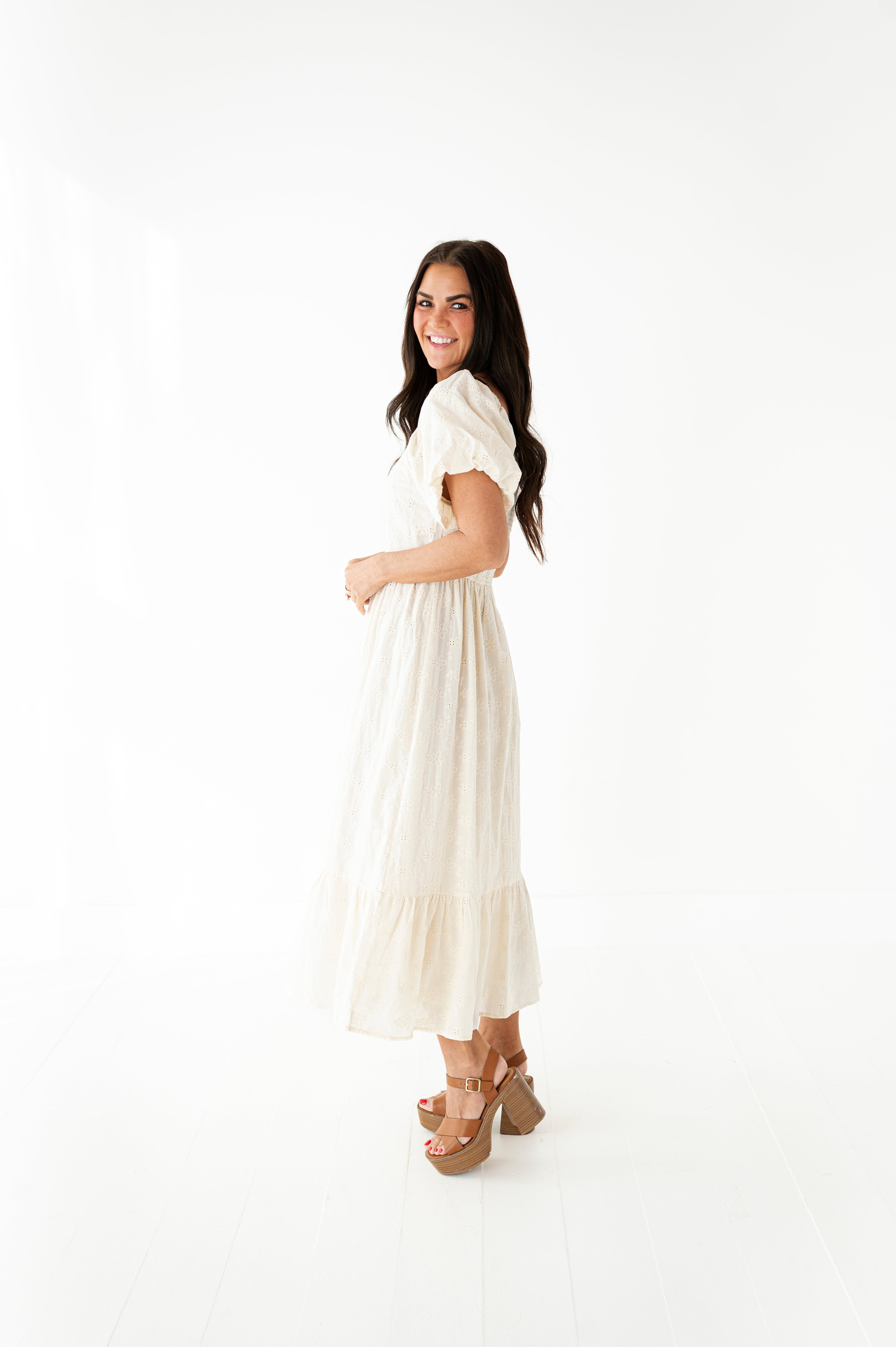 Lily Eyelet Dress - Size Medium Left