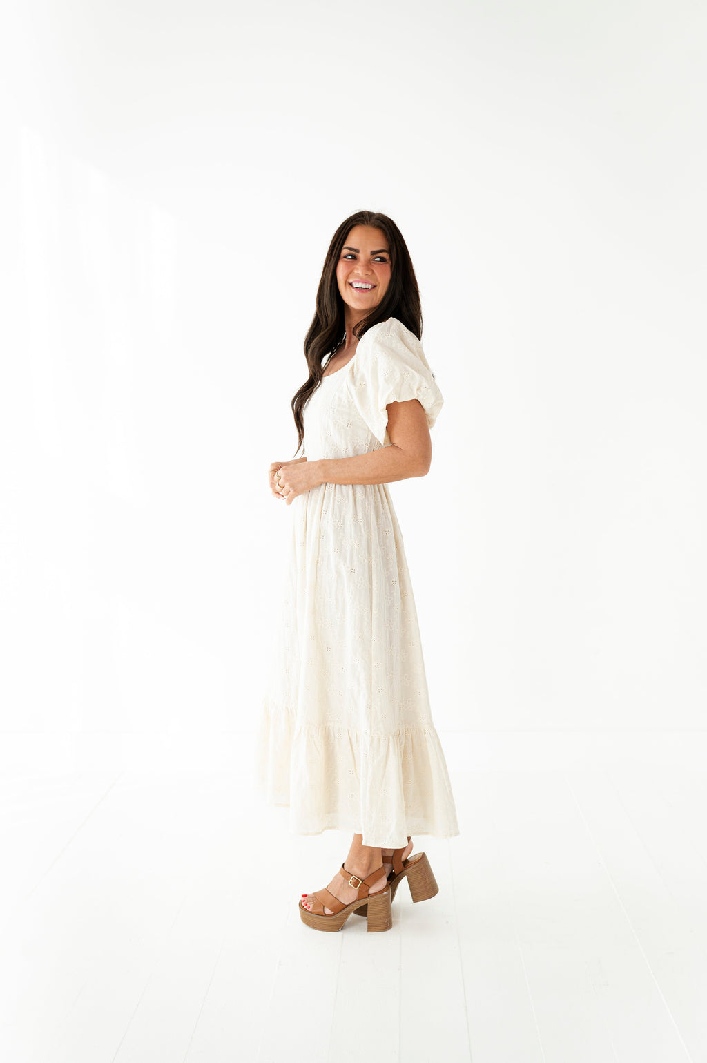 Lily Eyelet Dress - Size Medium Left