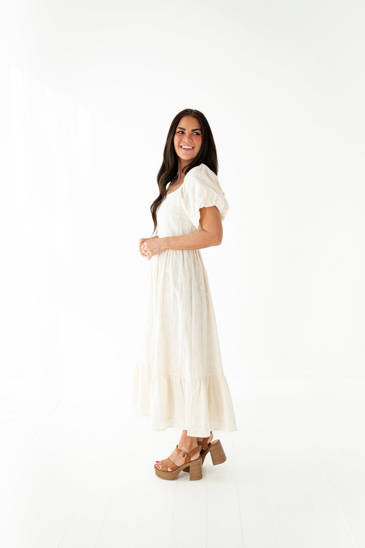 Lily Eyelet Dress - Size Medium Left