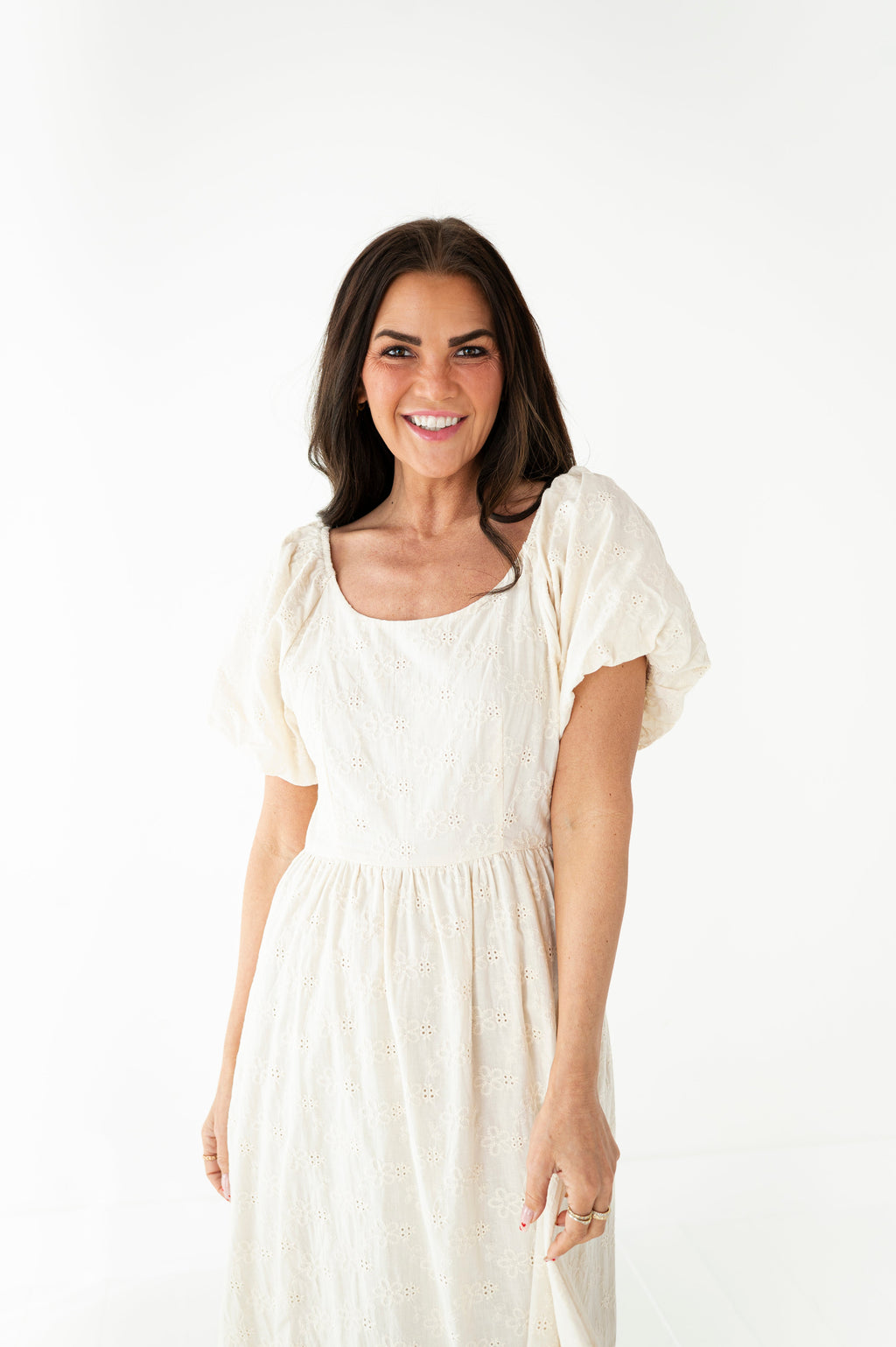 Lily Eyelet Dress - Size Medium Left