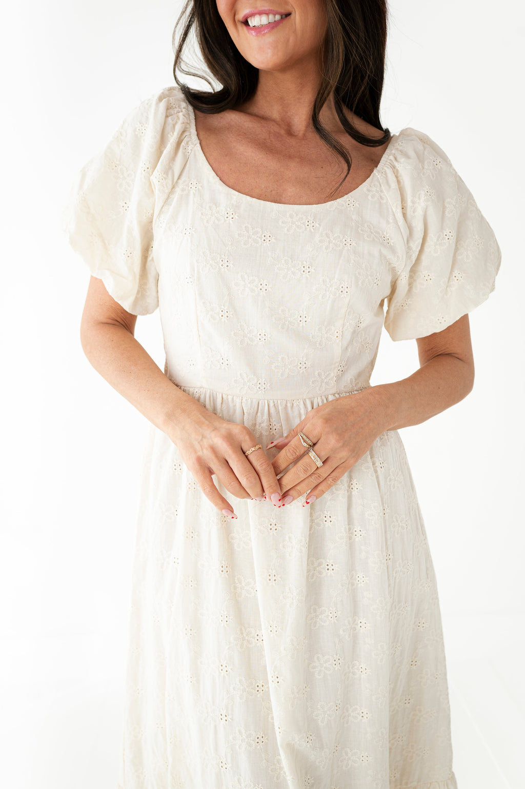 Lily Eyelet Dress - Size Medium Left