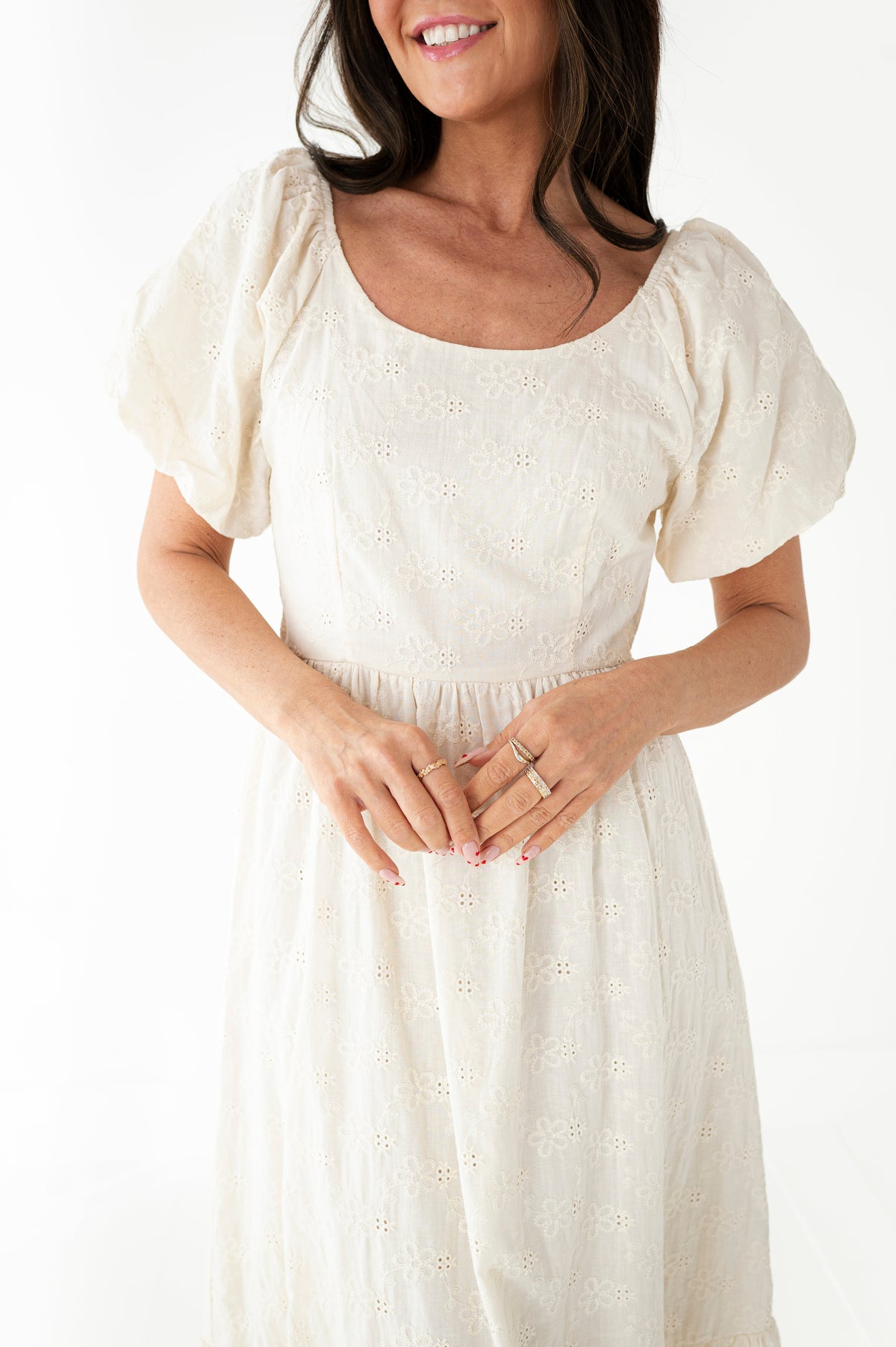 Lily Eyelet Dress - Size Medium Left