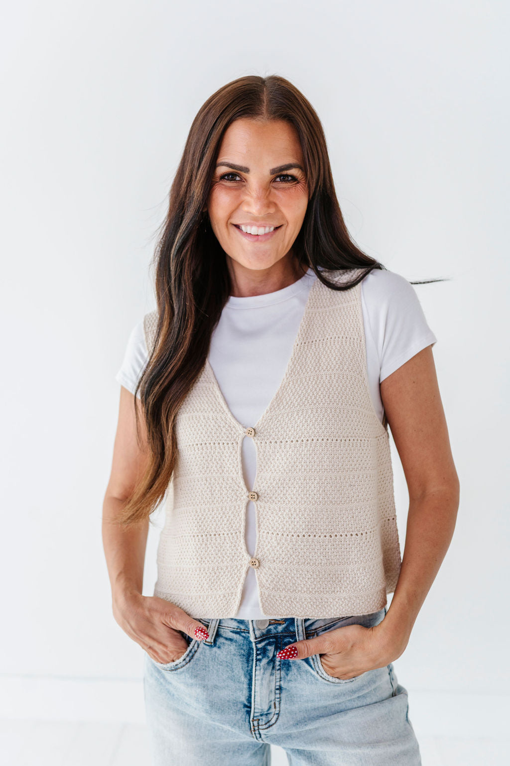 Olly Knit Vest in Oatmeal