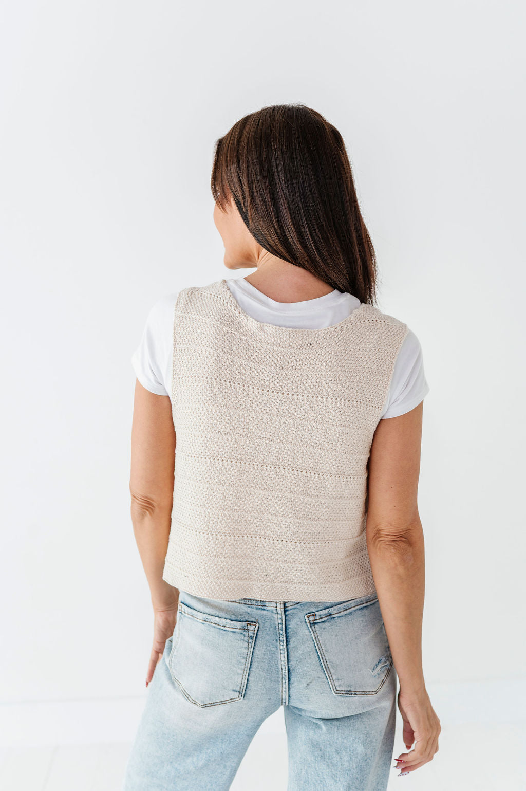 Olly Knit Vest in Oatmeal