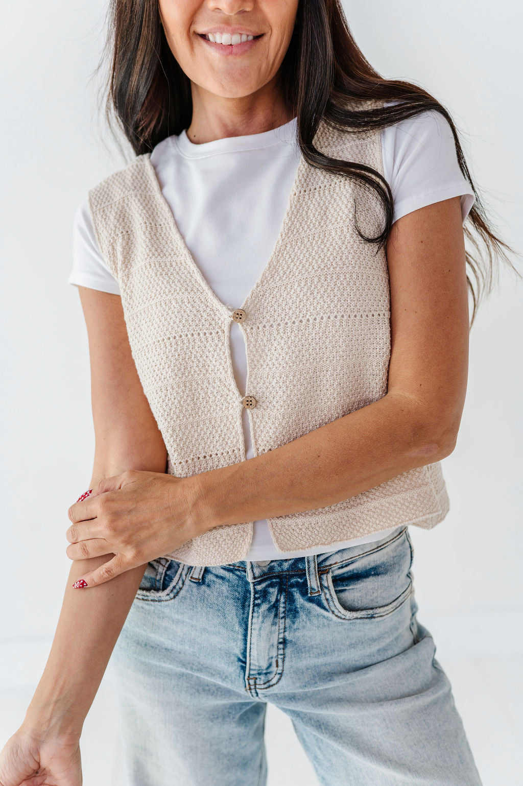 Olly Knit Vest in Oatmeal