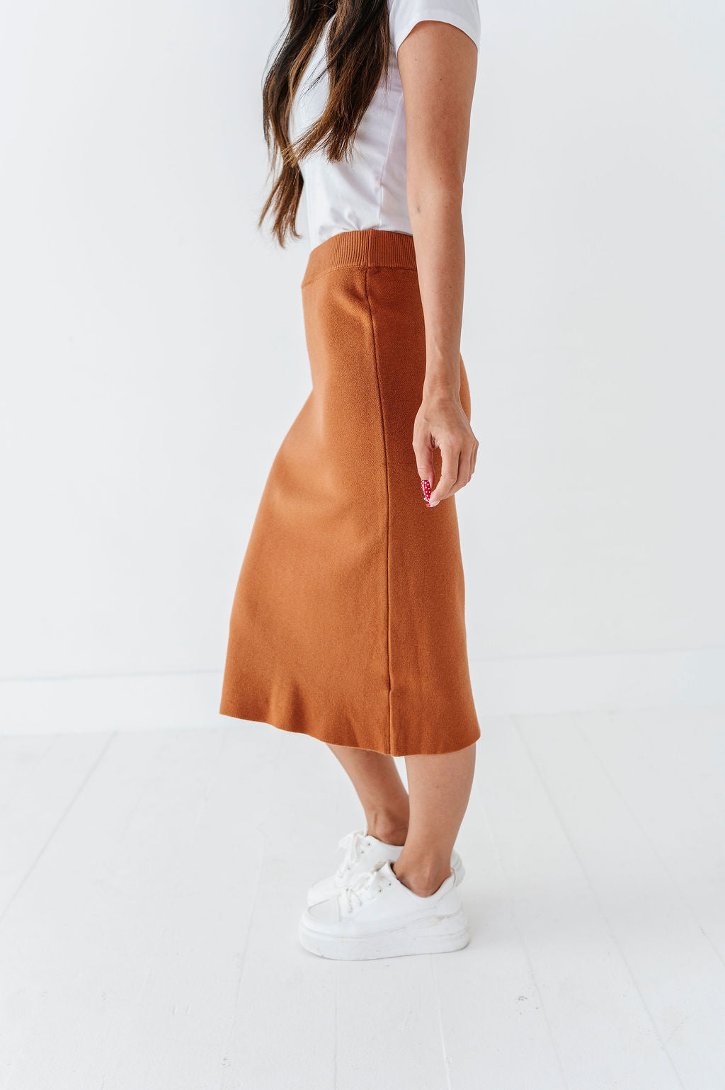 Jayden Sweater Skirt in Golden Brown