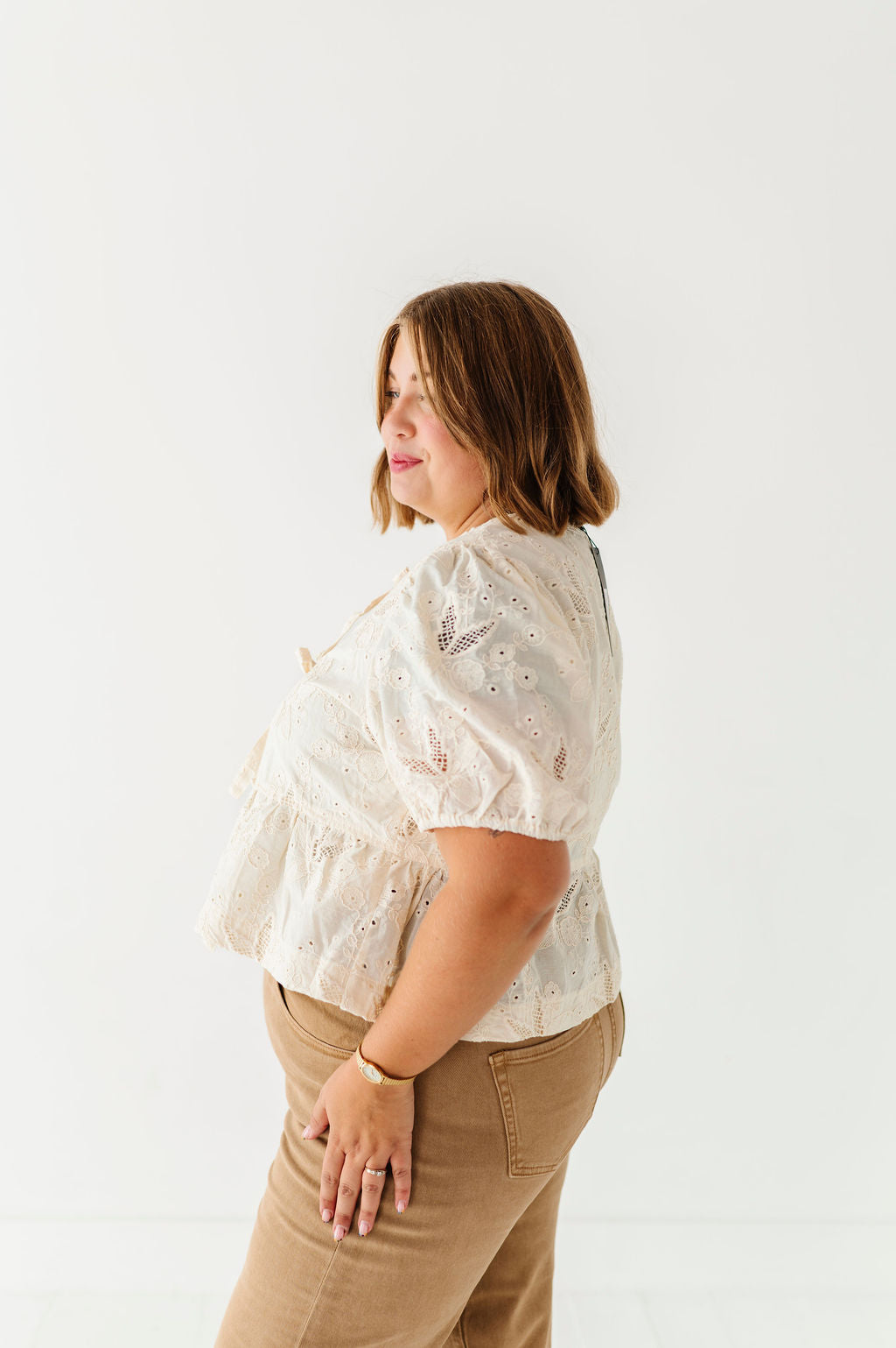 Lacey Tie Front Blouse