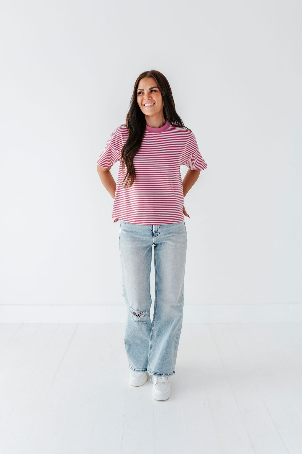 Kai Striped Top in Rose
