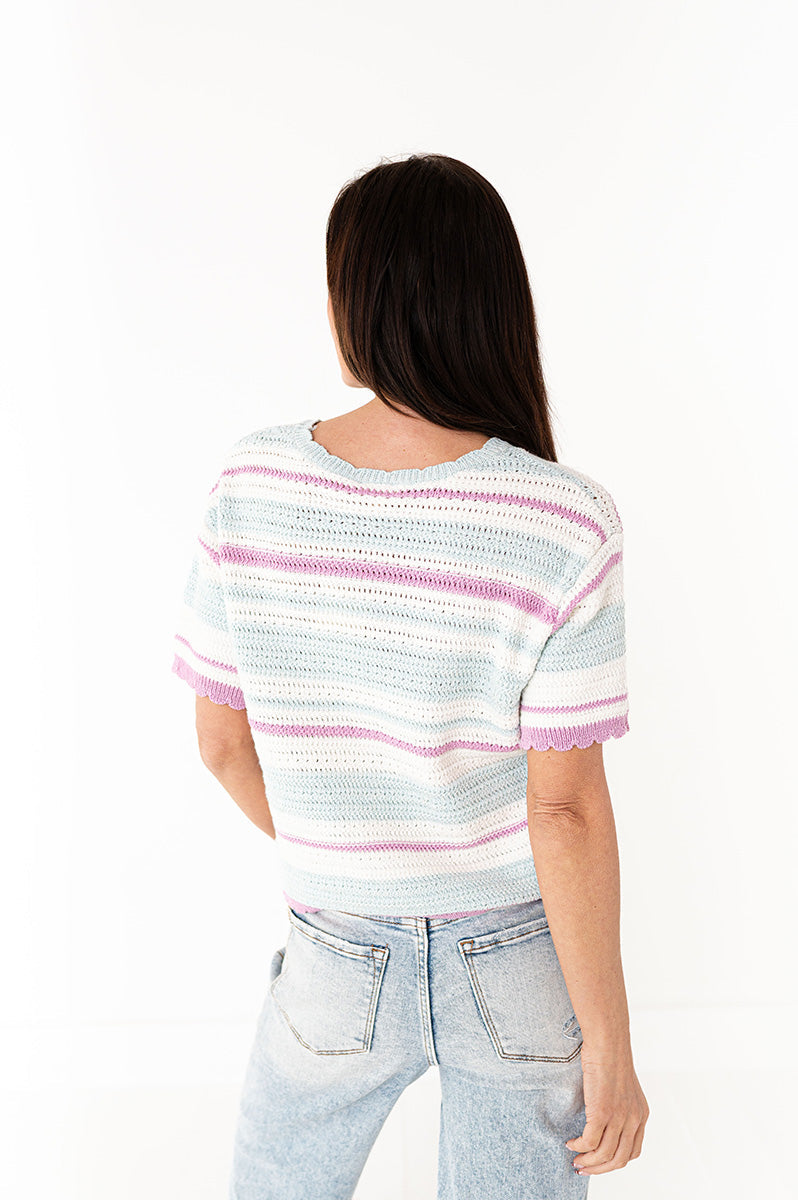 Misty Striped Top in Orchid