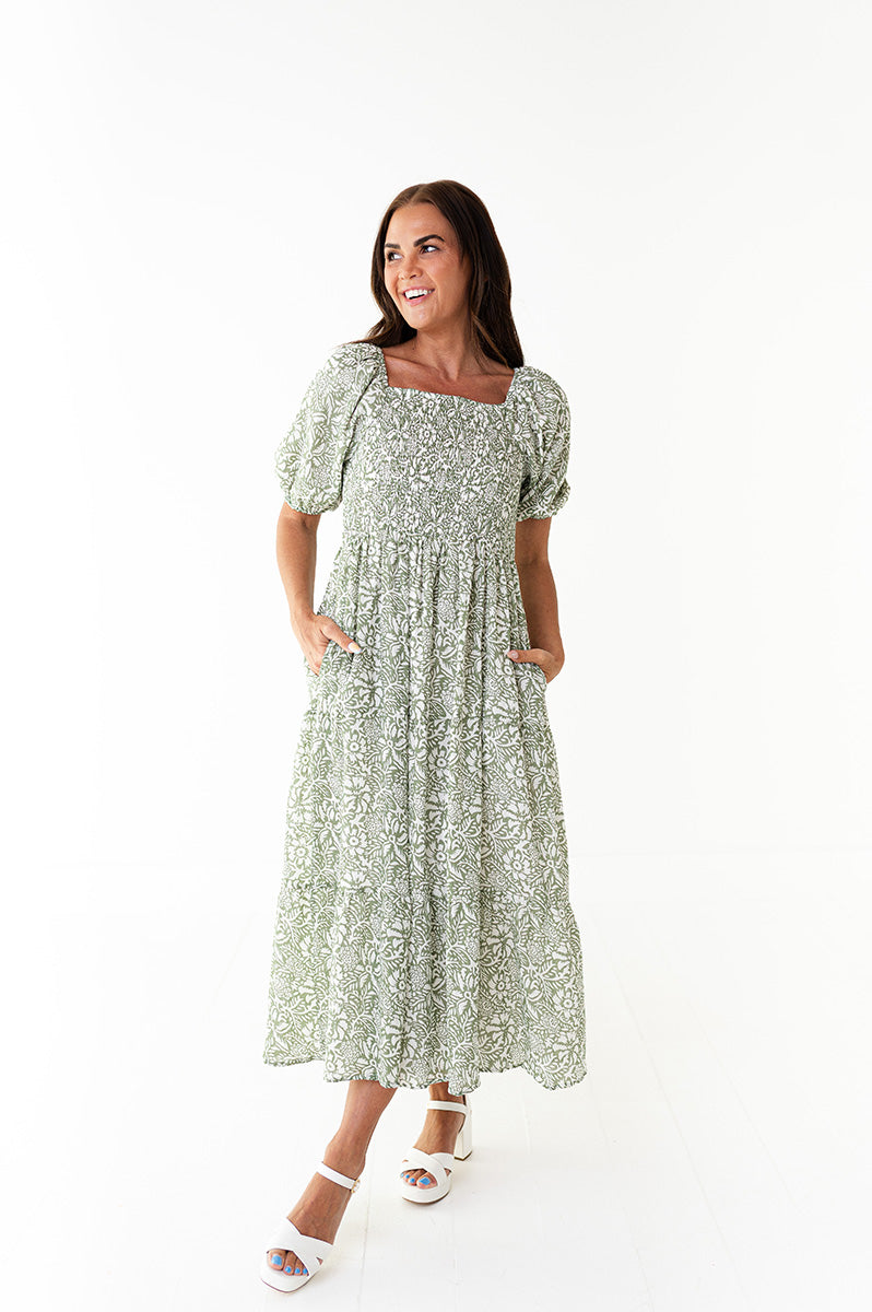 Fern Smocked Dress - XS, Large, & 3X Left