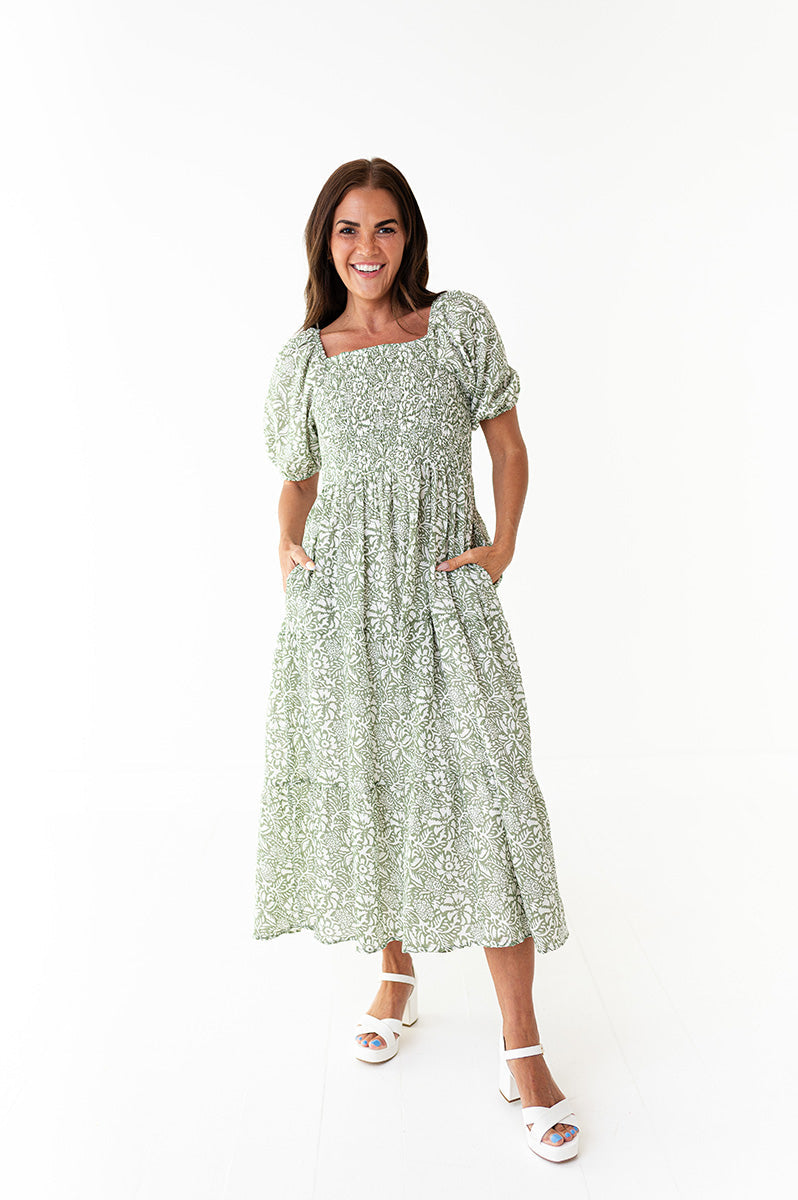 Fern Smocked Dress - XS, Large, & 3X Left