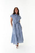Lennox Dress in Blue Stripe