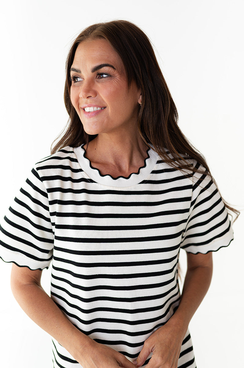 Riviera Striped Dress - Size Large Left