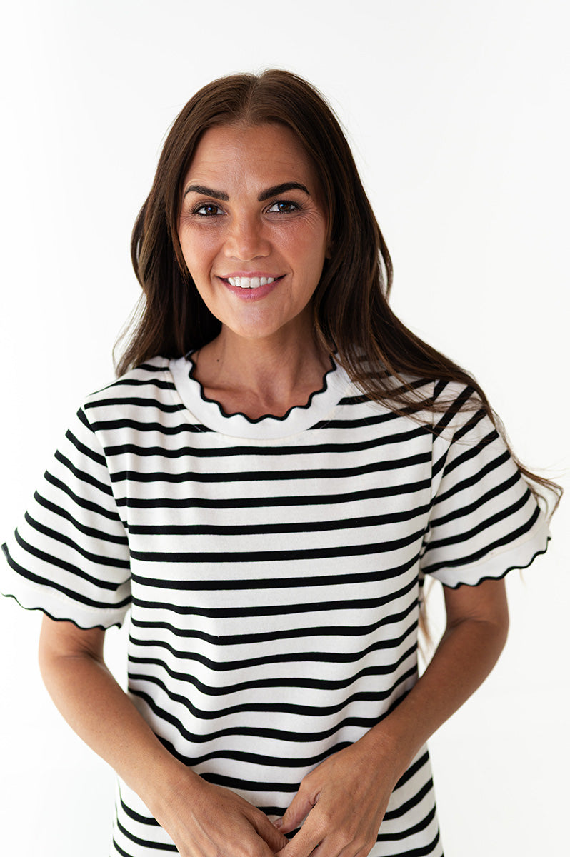Riviera Striped Dress - Size Large Left