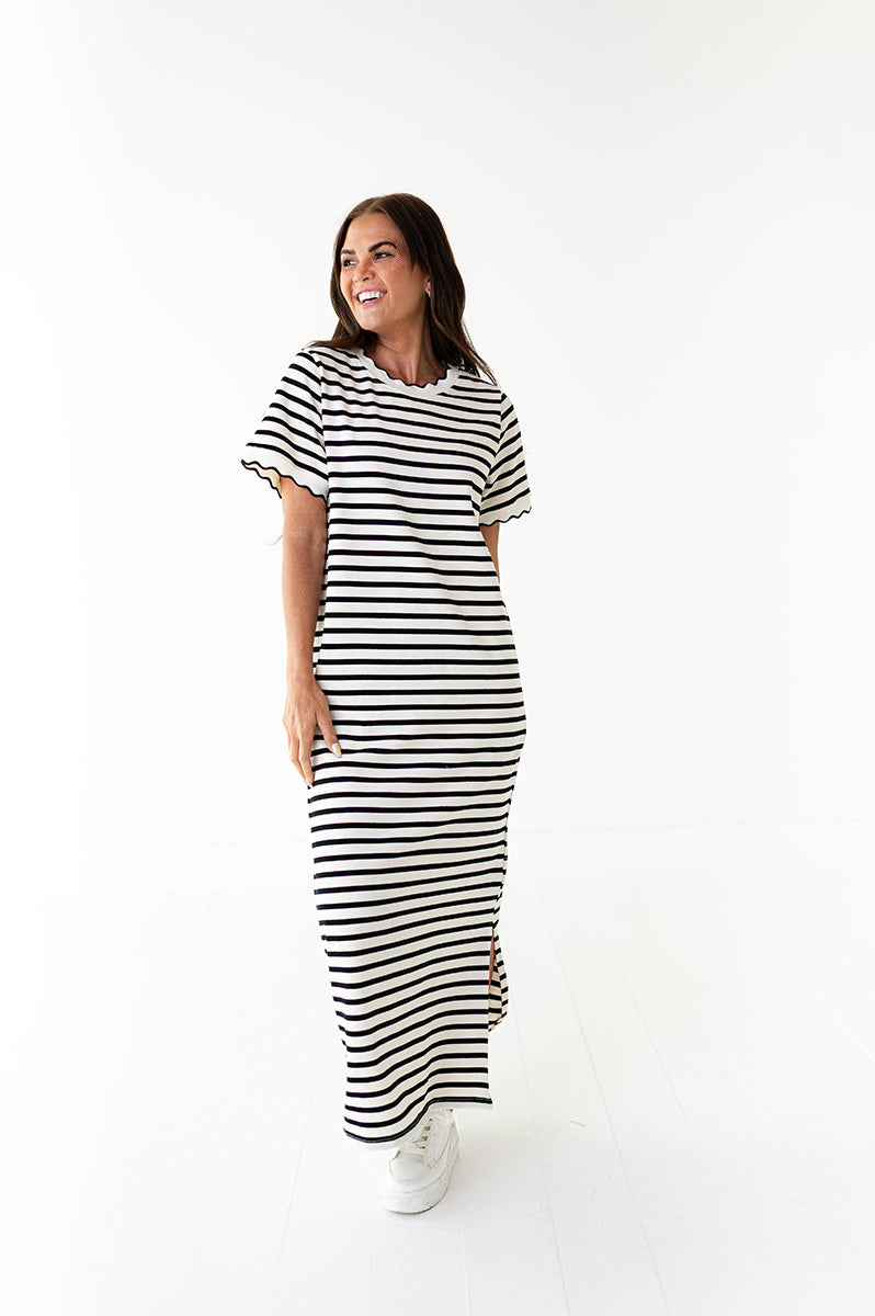 Riviera Striped Dress - Size Large Left