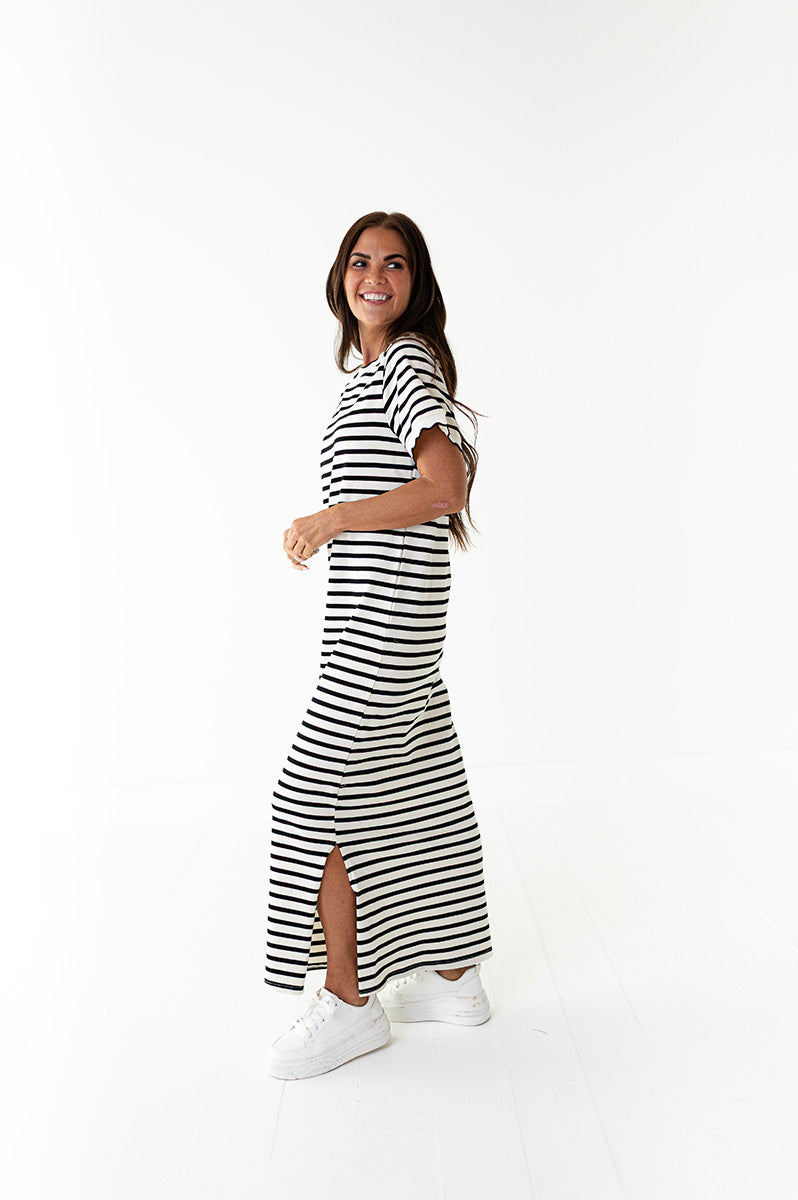 Riviera Striped Dress - Size Large Left