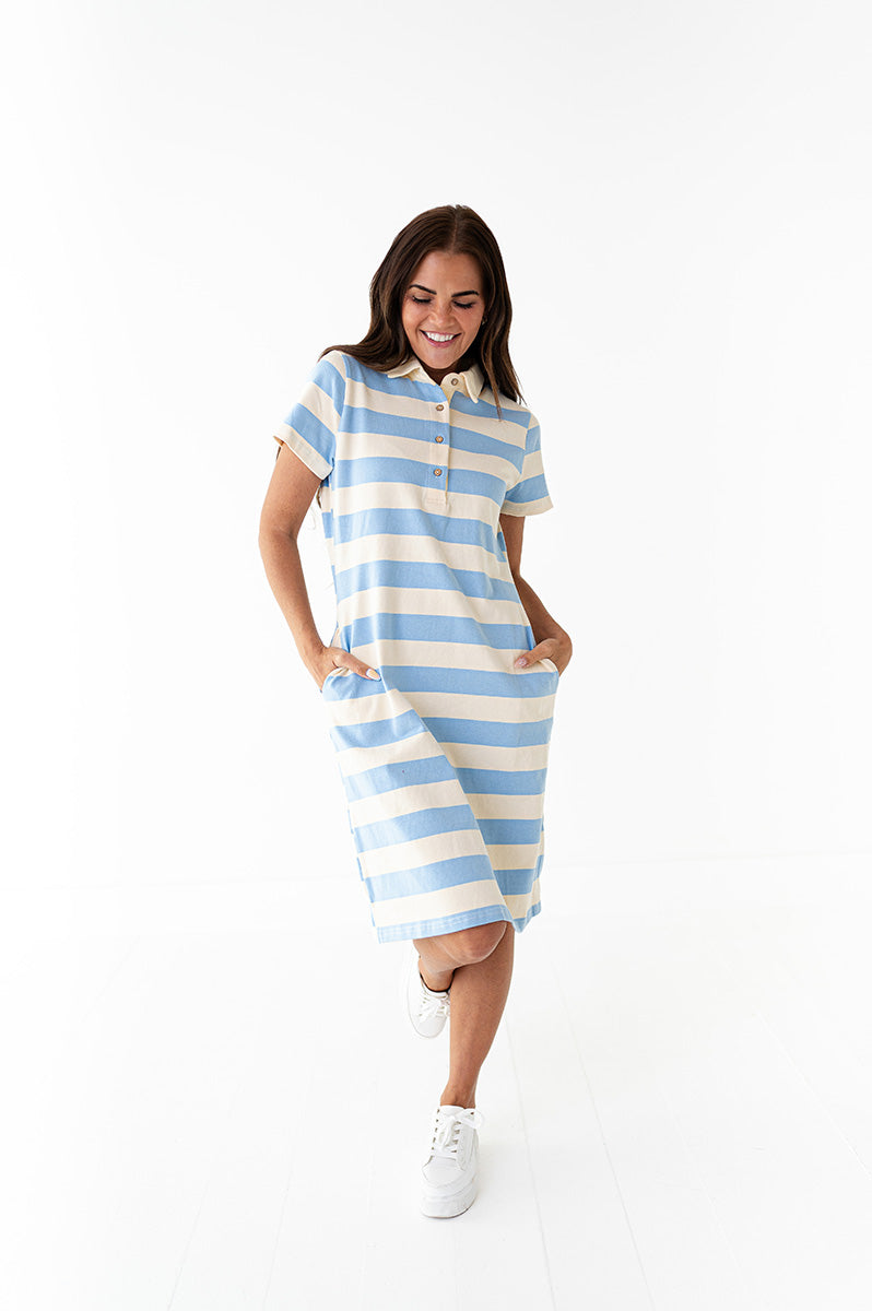 Marina Striped Dress in Blue