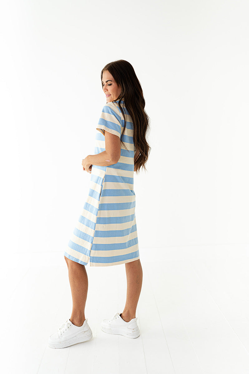 Marina Striped Dress in Blue