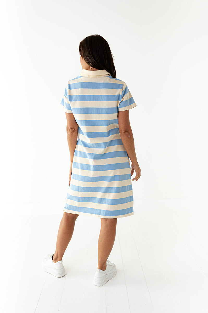 Marina Striped Dress in Blue