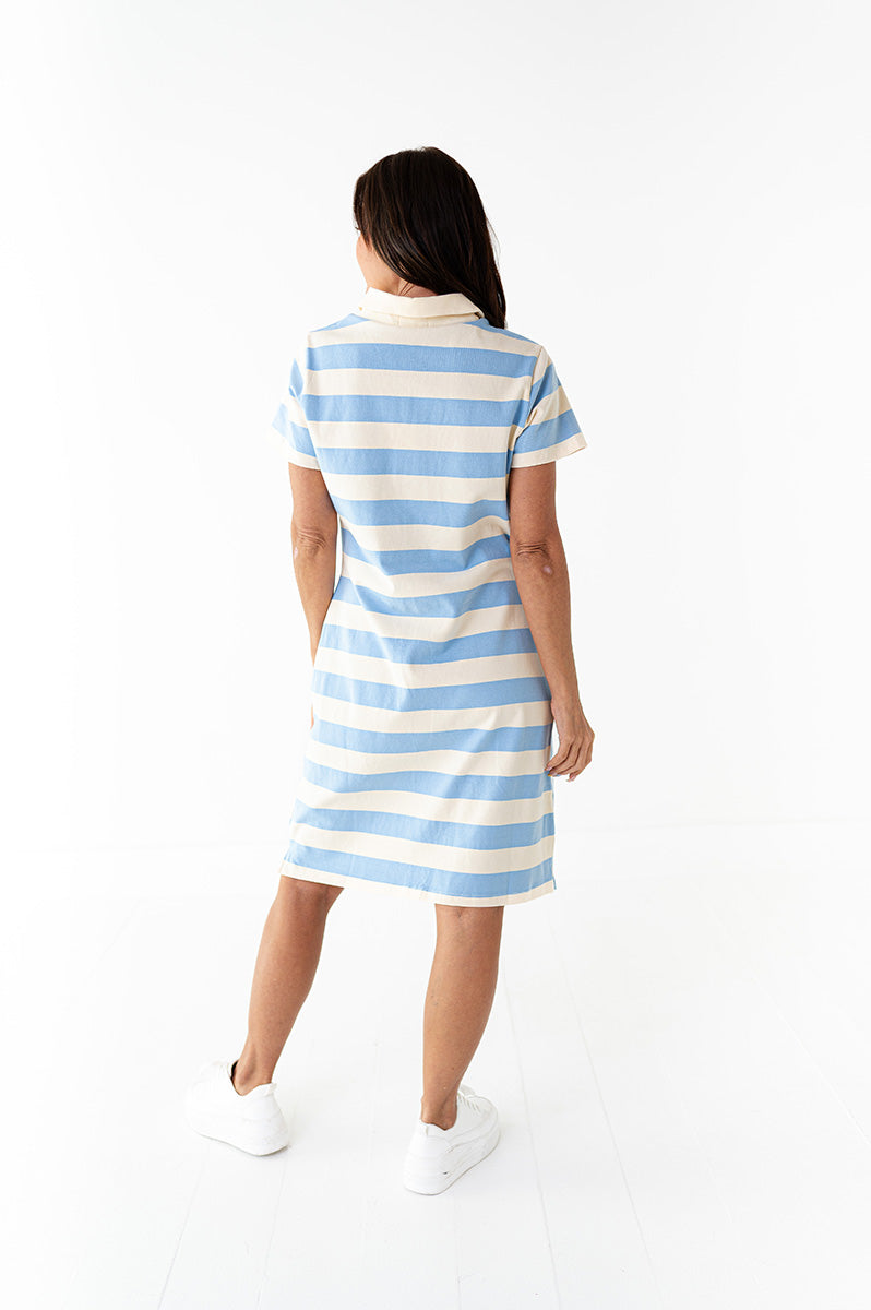 Marina Striped Dress in Blue