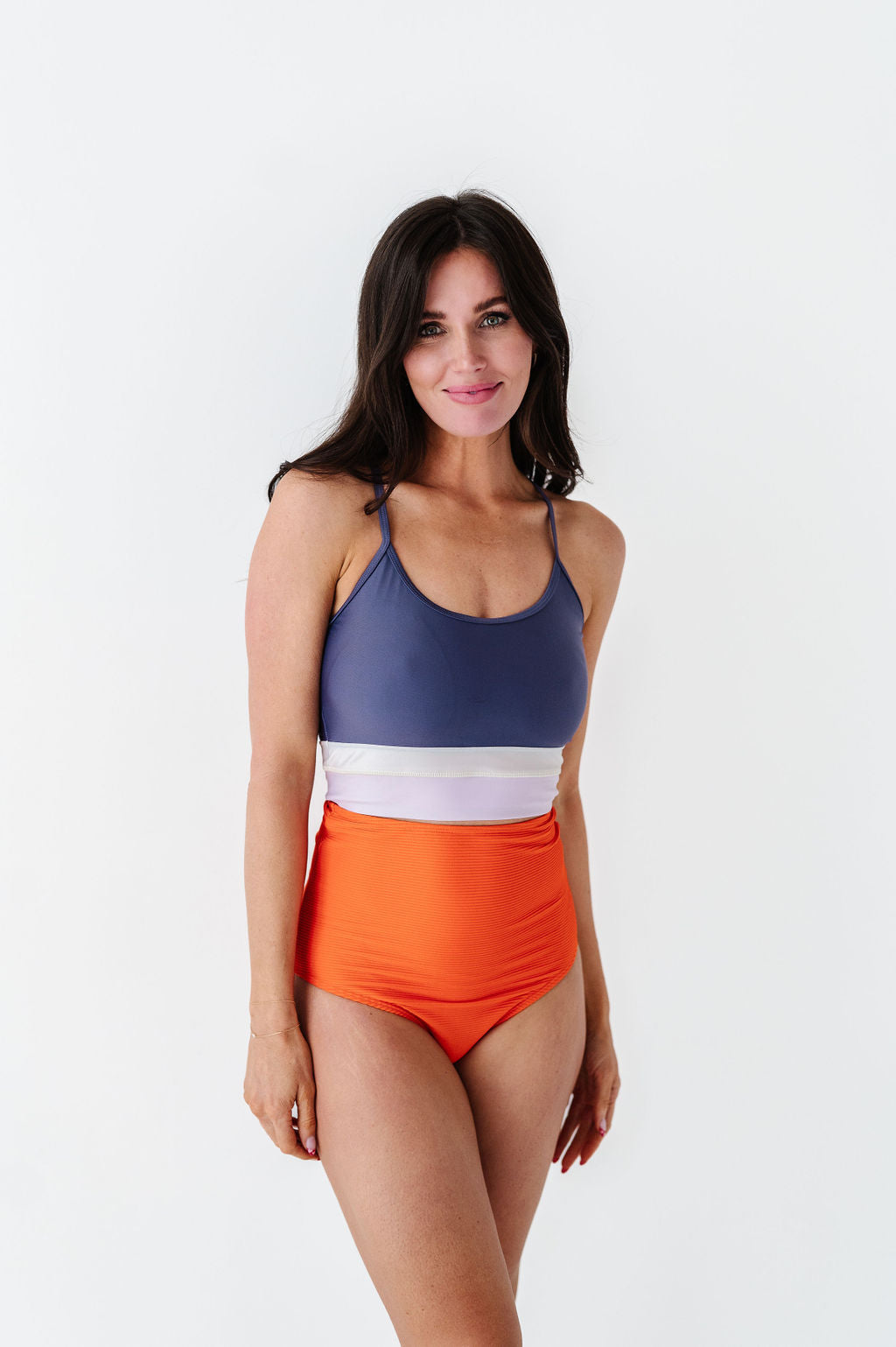 High Waisted Textured Bottom in Poppy - Size XS Left