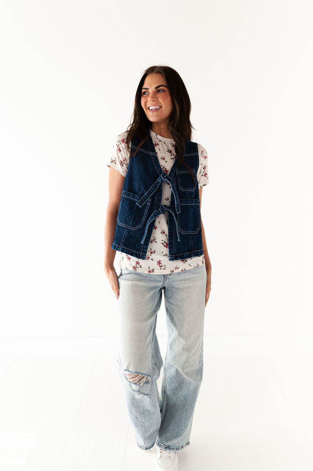 Colter Denim Tie Vest