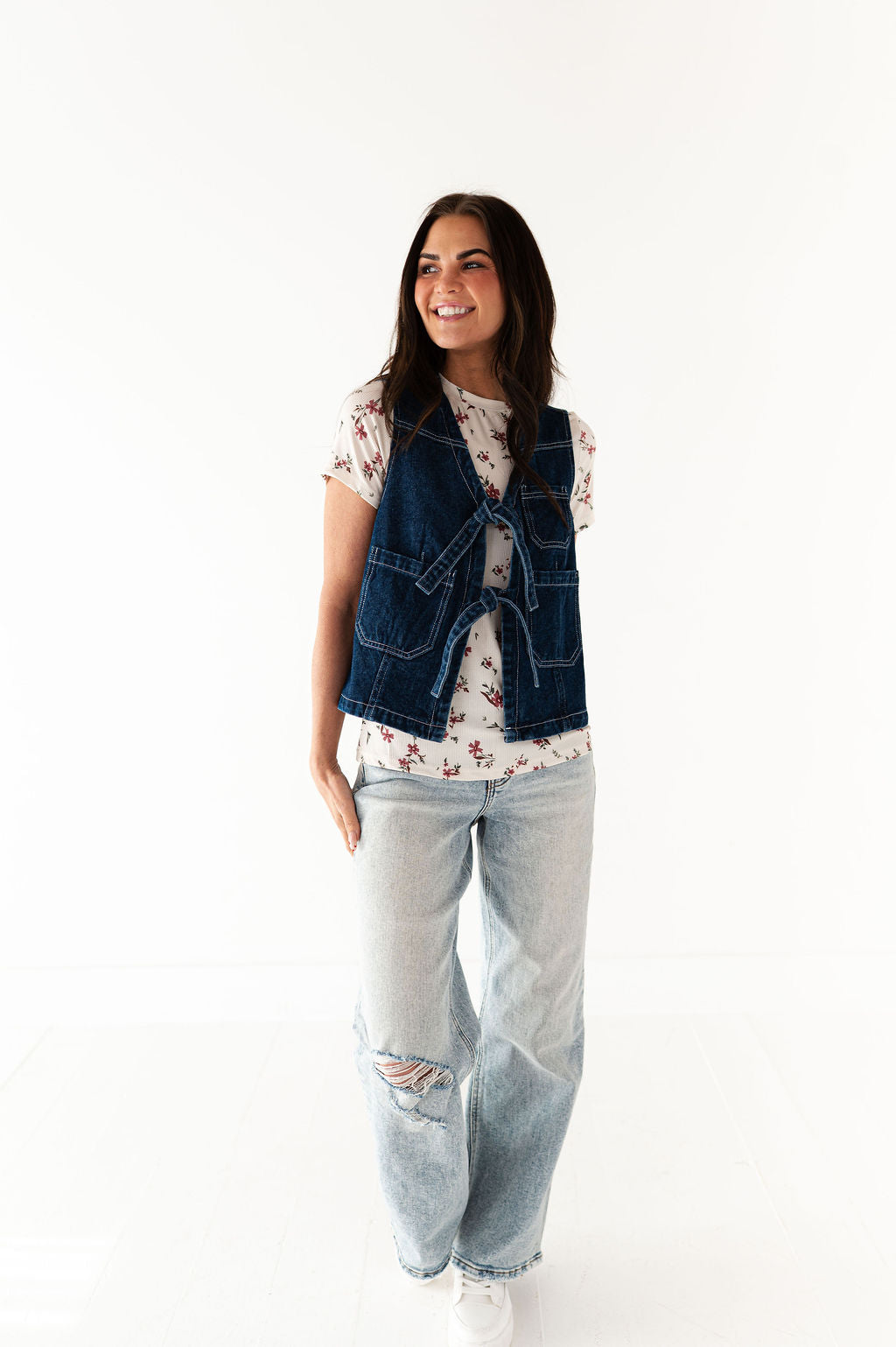 Colter Denim Tie Vest