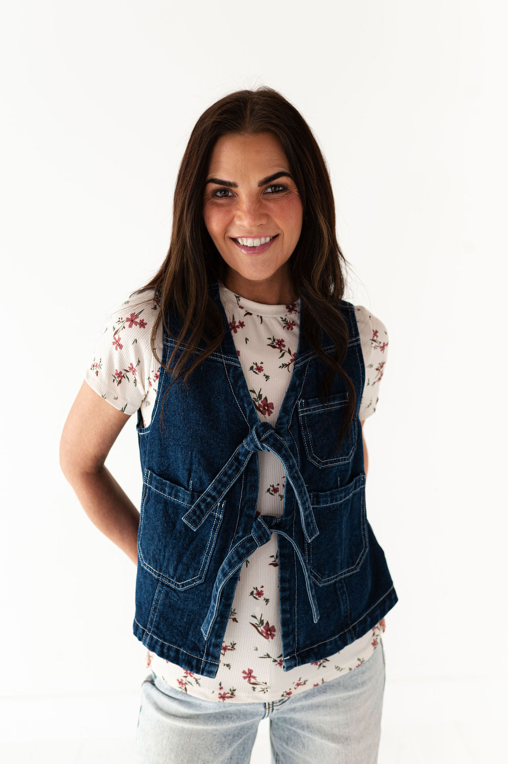 Colter Denim Tie Vest
