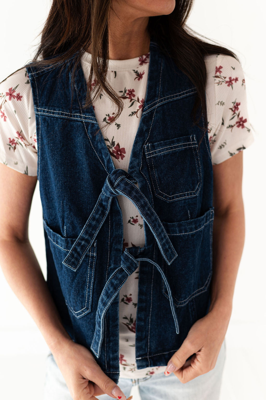 Colter Denim Tie Vest