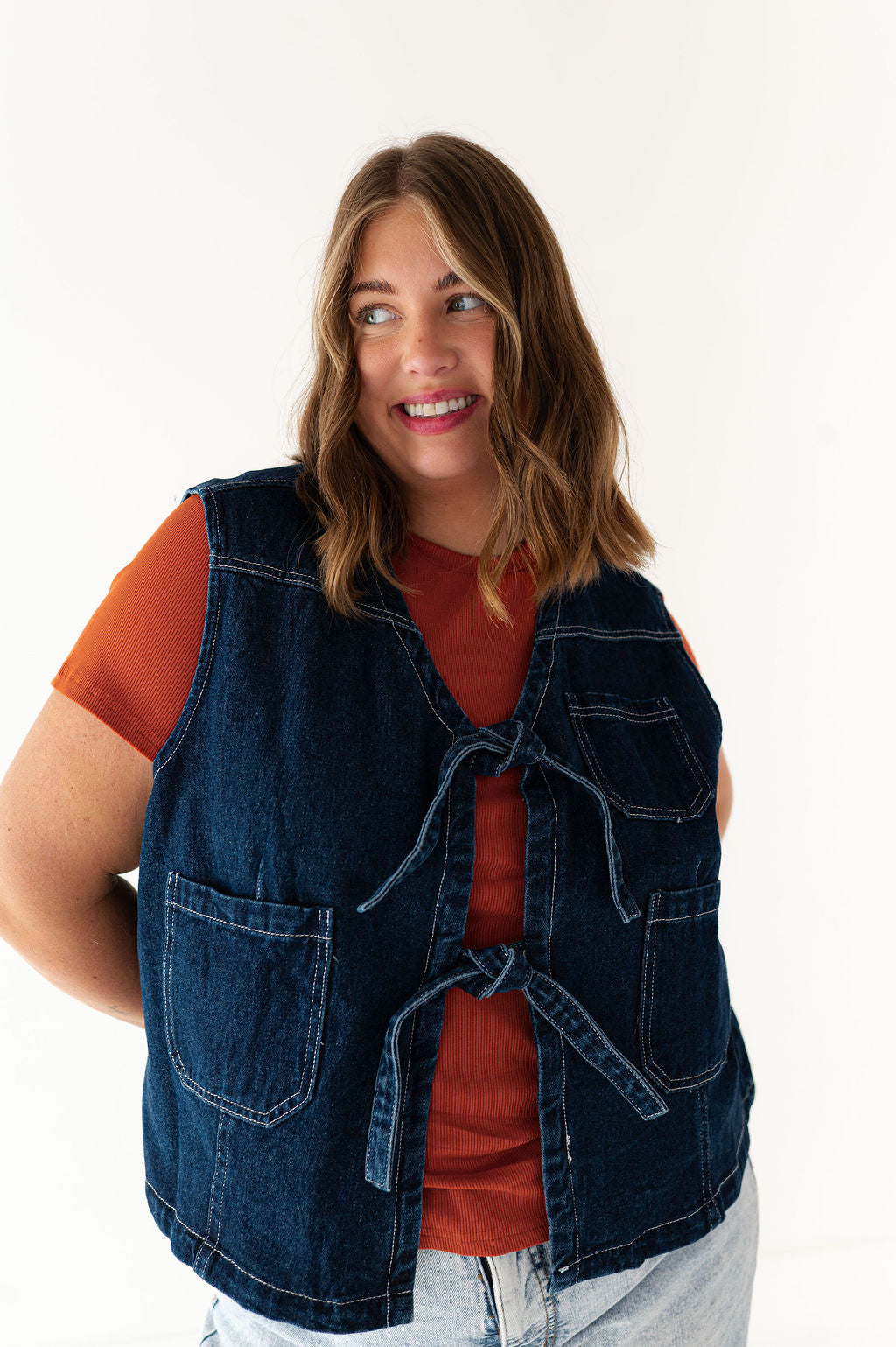 Colter Denim Tie Vest