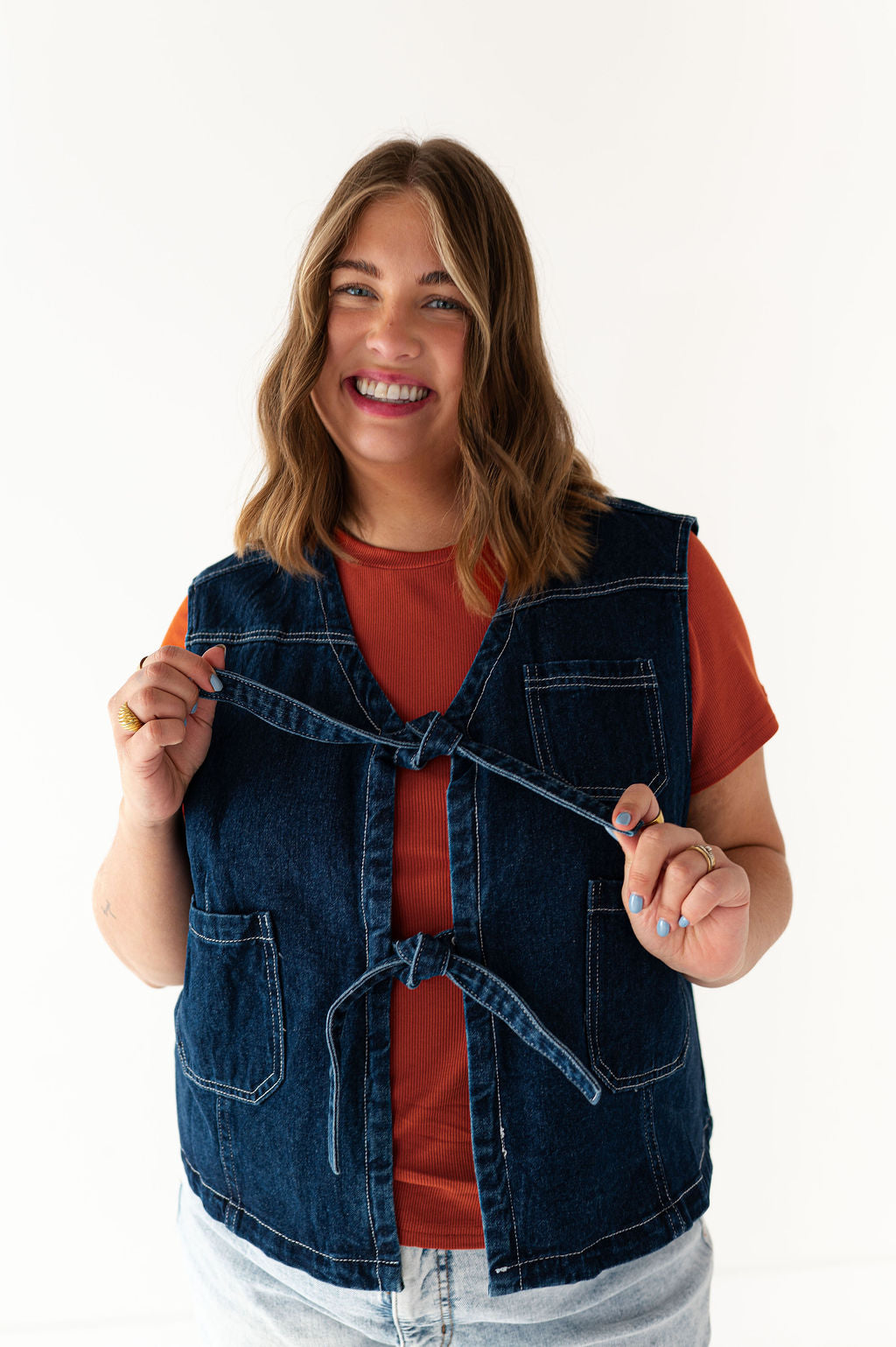Colter Denim Tie Vest