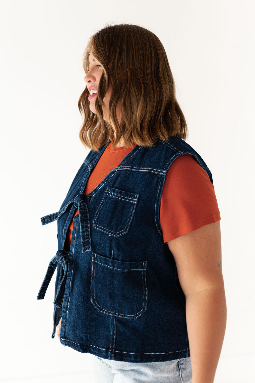 Colter Denim Tie Vest